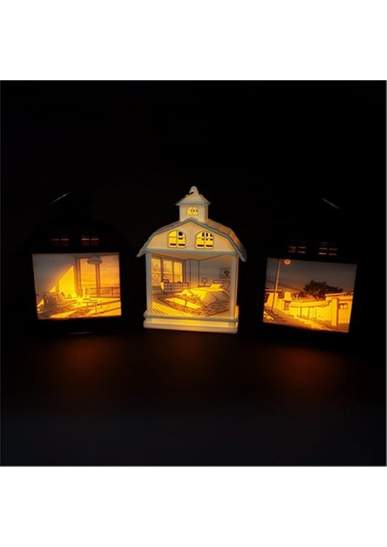 Oda Manzaralı Dekoratif Işıklı LED Gece Lambası Beyaz