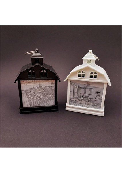 Oda Manzaralı Dekoratif Işıklı LED Gece Lambası Beyaz