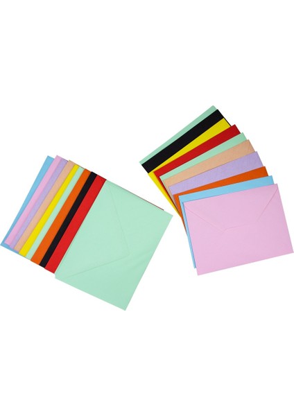 10 Renk Mektup Zarfı Renkli 13X18 cm -20 Adet modelleri