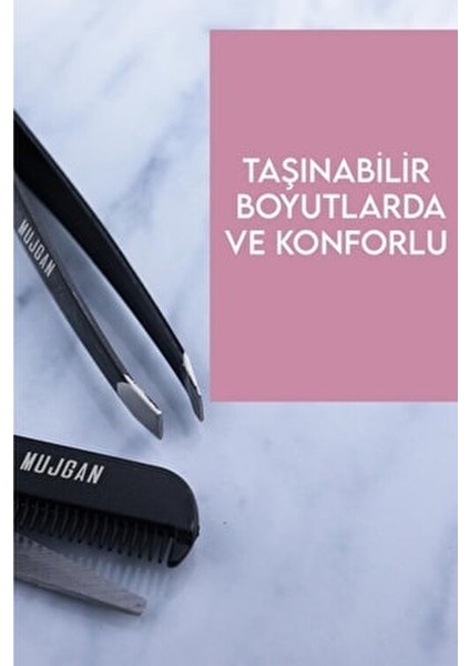 Kaş ve Kirpik Bakım Seti 5 Parça Siyah Renk Pratik Kullanım İçin Tasarlandı