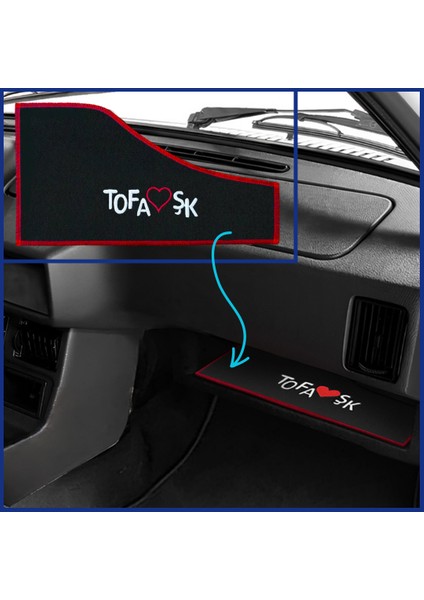 Tofaş Şahin Doğan Kartal Torpido Alt Sehpa Koruma Halısı Örtüsü | Tofaş Torpido Alt Kaplama Halısı fiyatları