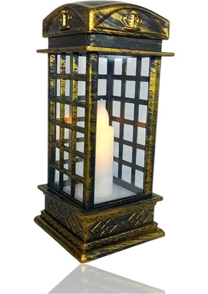 Londın Telefon Kulübesi Tasarımlı Dekoratif Ledli Işık Bronz