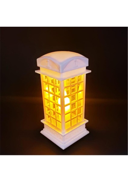 Londın Telefon Kulübesi Tasarımlı Dekoratif Ledli Işık Bronz