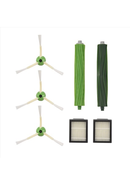 I7 I7+/ı7 Plus E5 E6 E7 Serisi Robot Süpürge Için Yedek Aksesuar Seti, 2 Filtre + 3 Fırça + 1 Çoklu Kauçuk Fırça (Yurt Dışından)