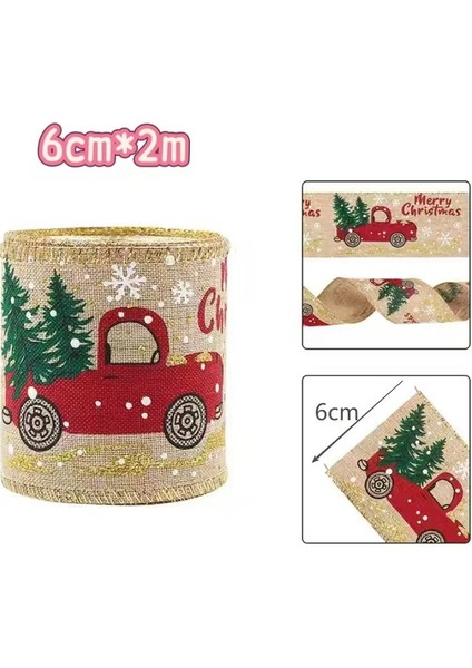 Noel Baskılı Şeritli Kamyon Dıy Çelenk Döngüsü Noel Süslemesi (Yurt Dışından)