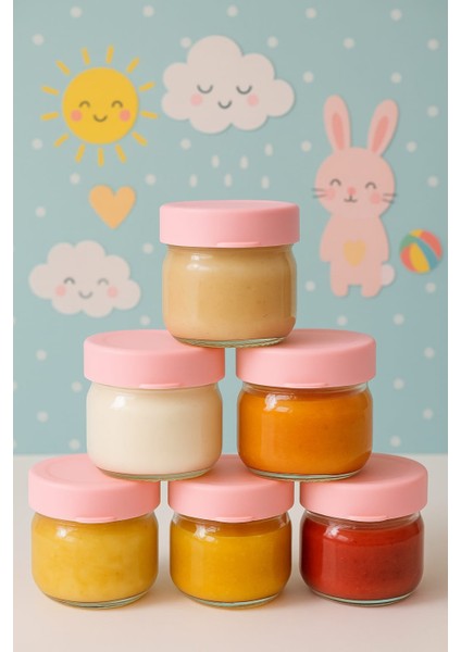 SIZDIRMAZ41 ml 6lı Cam Saklama Kabı Pembe