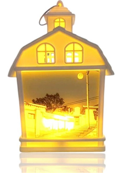 Sokak Manzaralı Dekoratif Işıklı LED Gece Lambası Beyaz