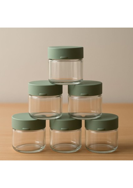 Sızdırmaz 41 ml 6lı Cam Kavanoz Mit Yeşil