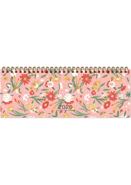 Keskin 2026-AJ-65 12*33,5 Spr.haftalık Masa Ajandası-Çiçek