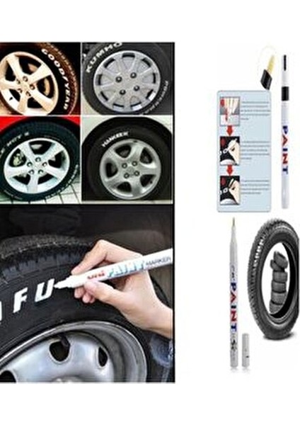 Lastik Yazı Kalemi Beyaz Kalıcı Boya Kauçuk ve Plastik Üzerinde Kullanım İçin indirimleri