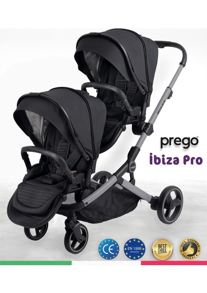 2071 Ibiza Pro İkiz Bebek Arabası Siyah