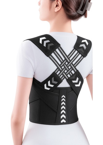 Unisex Dik Duruş Korsesi Sırt Korsesi Kambur Önleyici Dik Durma Korsesi Omuz Bel Korsesi