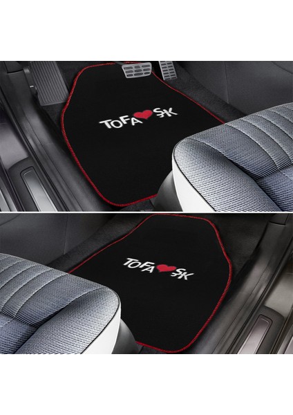 Tofaş Şahin Doğan Kartal Uyumlu Kırmızı Şeritli 5 Parça Nakışlı Oto Halı Paspas Seti | Ön Arka Takım modelleri