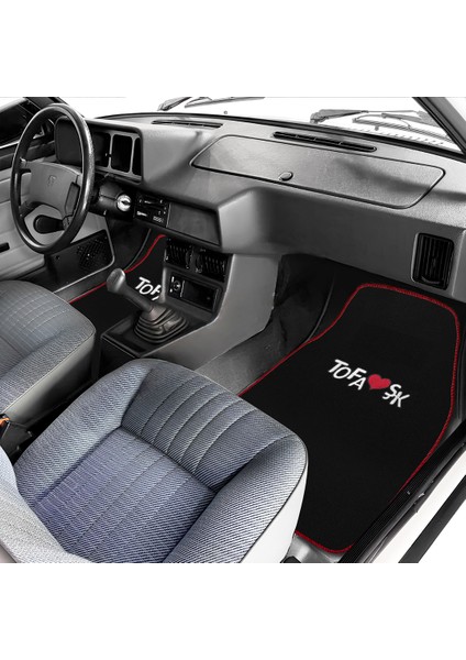 Tofaş Şahin Doğan Kartal Uyumlu Kırmızı Şeritli 5 Parça Nakışlı Oto Halı Paspas Seti | Ön Arka Takım indirimleri