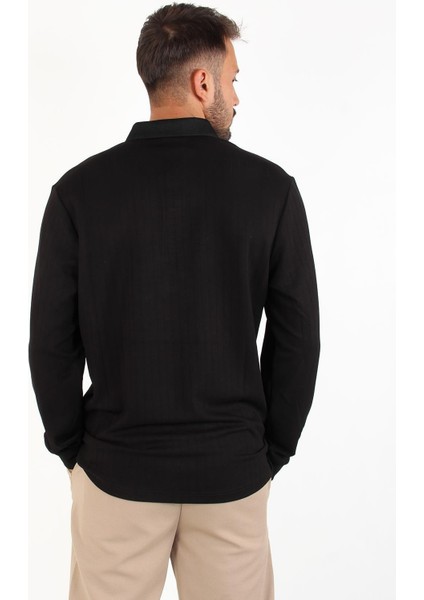 4447 Osho Çizgi Desen A.yaka Uzun Kol modelleri