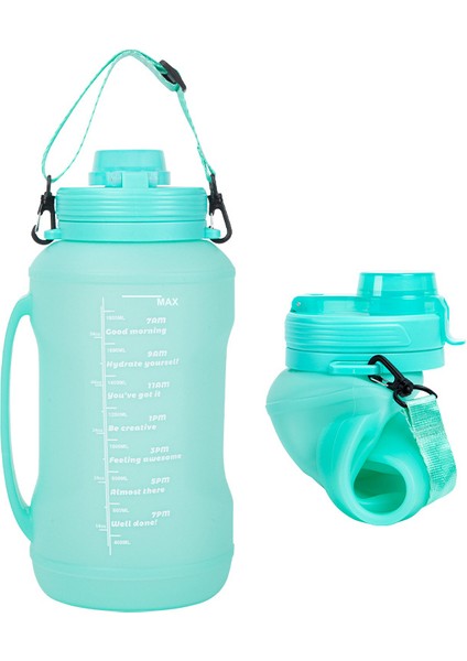 Büyük Kapasiteli 2 Litrelik Su Şişesi Katlanabilir Silikon Pipetli Su Şişesi Darbeye Dayanıklı, Yüksek Sıcaklıkta Kullanılabilen Açık Hava Kamp Sporları Bardağı (Yurt Dışından)