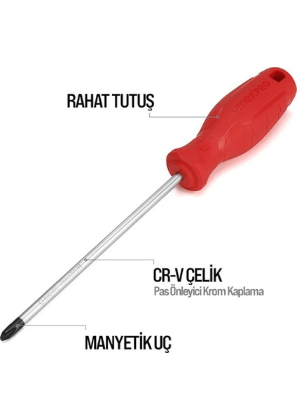 WP200501 6 Parça Cr-V Manyetik Profesyonel Tornavida Seti fiyatları