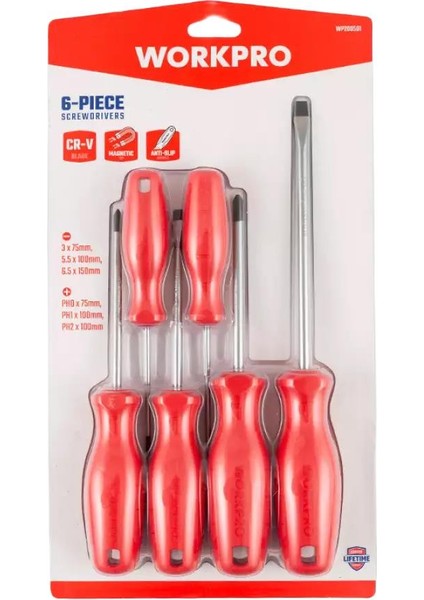 WP200501 6 Parça Cr-V Manyetik Profesyonel Tornavida Seti fırsatları