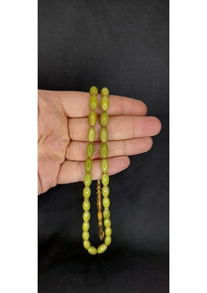 Sıkma Kehribar Tesbih Yeşil Renkli Beyzi Kesim T-326 indirimleri