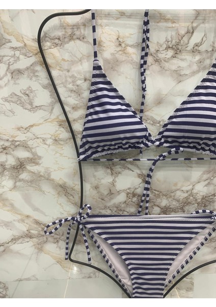 Kadın Üçgen Bikini Takım Likralı Esnek Yandan Boyundan Bağlamalı Şık Ipli modelleri
