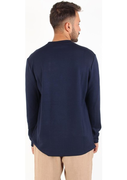 4420 Osho Sol Göğsü Desenli O Yaka Uzun Kol modelleri