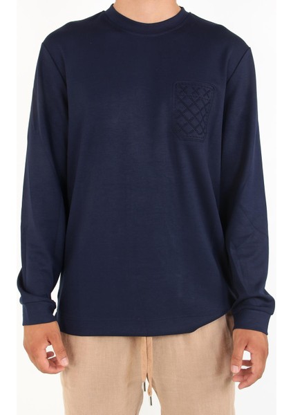 4420 Osho Sol Göğsü Desenli O Yaka Uzun Kol fırsatları