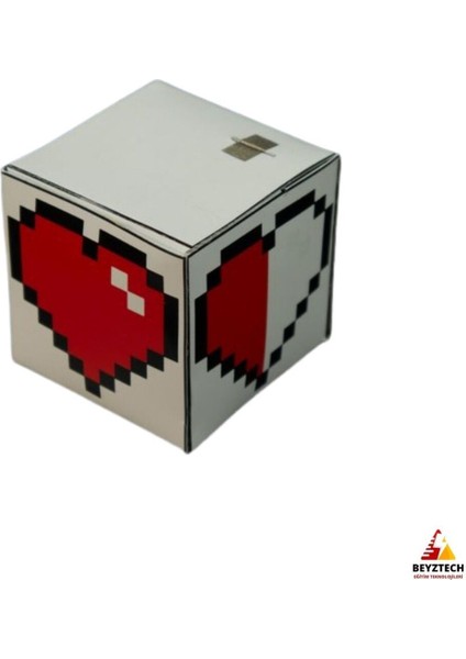 Origami 8-Bit Kalp Küp Kağıt Devre Kendin Yap Seti –stem Eğitici-E- Pdf Içerikli