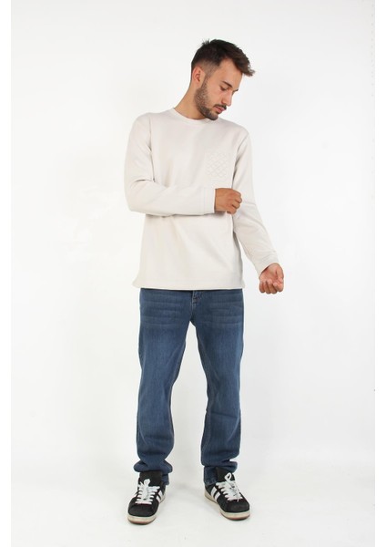 4420 Osho Sol Göğsü Desenli O Yaka Uzun Kol indirimleri