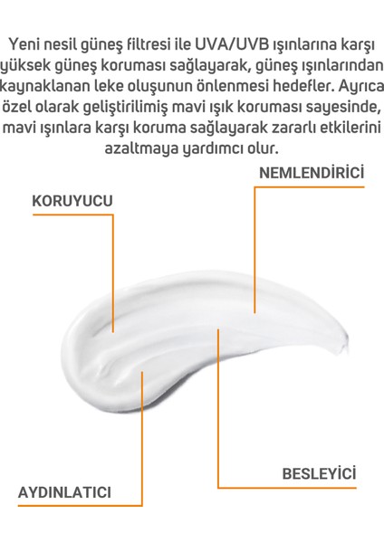 50+Spf Koruyucu Güneş Kremi 50 mL ( Yeni nesil filtre ve Mavi ışık korumalı) indirimleri