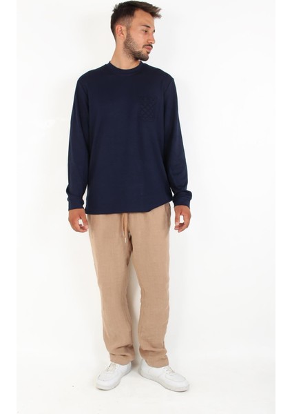 4420 Osho Sol Göğsü Desenli O Yaka Uzun Kol indirimleri