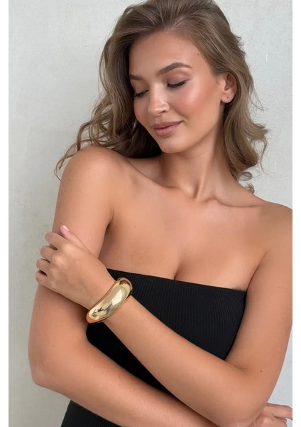 Kubbe Model Parlak Gold Cuff Bileklik fiyatları