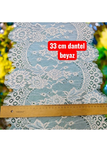 Sakallı Dantel (Kod A396) Eni 33 cm Boy 1 Adet 3 Metre Beyaz fiyatları