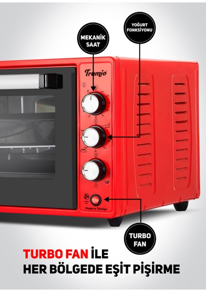 Elektrikli Fırın, Turbo Fan + Lamba, Yoğurt Mayalama fırsatları