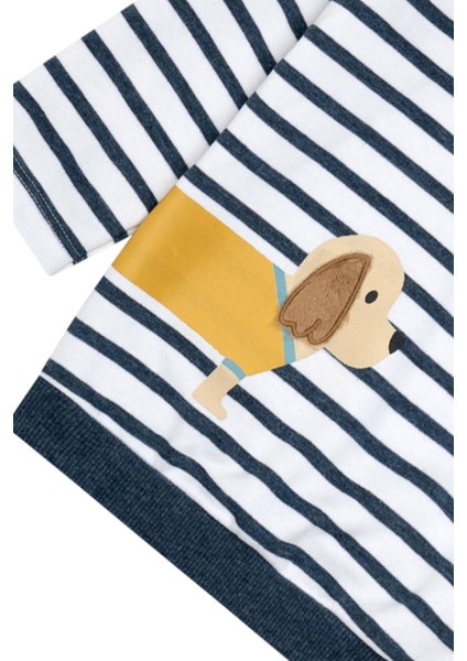 Çizgili Köpek Desenli Erkek Bebek Uzun Kol Tişört fırsatları