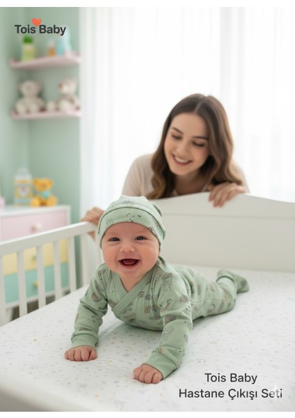 Desenli Patikli Organik Hastahane Çıkışı Bebek Takımı 0-3 Ay fiyatları