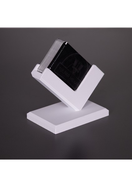 3D Baskı Kartvizit Standı Beyaz Masaüstü Şık Ofis Organizer Kartlık Kart Tutucu Aparat fiyatları