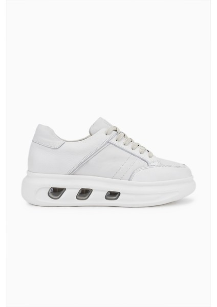 Erkek Hakiki Deri Kırık Beyaz Sneakers & Spor Ayakkabı 298 3192-7585 Erk Ayk SK25-26 Off Whıte