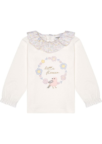 Yakası Fırfır Detaylı Kız Bebek Uzun Kol Tişört fiyatları