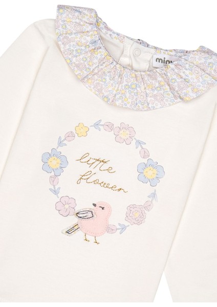 Yakası Fırfır Detaylı Kız Bebek Uzun Kol Tişört fırsatları