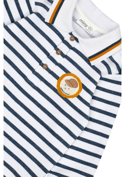 Çizgili Polo Yaka Erkek Bebek Uzun Kol Tişört modelleri