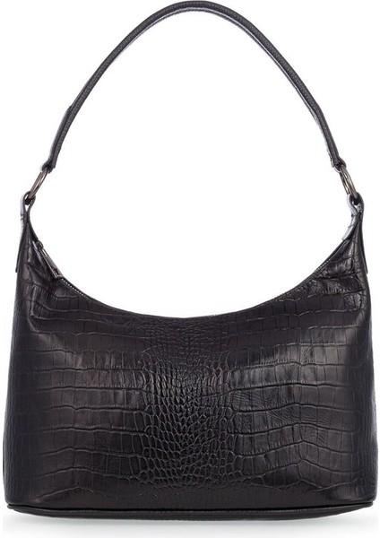 Kroko Siyah Kadın Omuz Çantası Blm 8107-KR