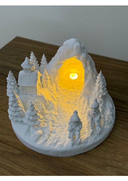 Işıklı Kış Köyü Dekoru – LED Işıklı Kar Temalı Masa Üstü Biblo (3d Tasarım) modelleri