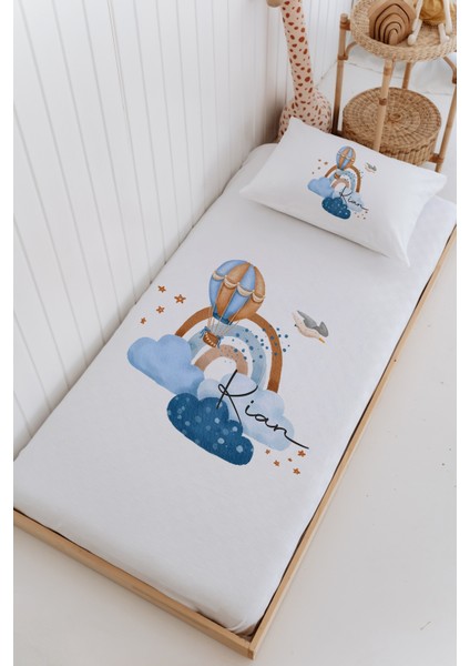 Isme Özel %100 Pamuk Bebek ve Çocuk Tek Kişilik 165 x 225 cm Pike Takımı-Gökkuşağı
