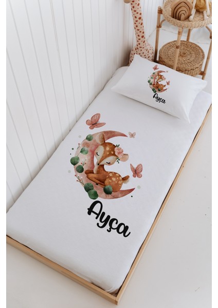 Isme Özel %100 Pamuk Bebek ve Çocuk Tek Kişilik 165 x 225 cm Pike Takımı-Ceylan