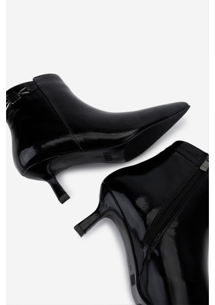 Kadın Hakiki Deri Siyah Rugan Topuklu Bot 33 6010 Bn Bot SK25-26 Sıyah Rugan indirimleri