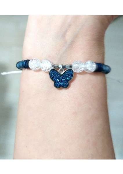 Hematit ve Necef Doğaltaşlı Lacivert Pırıltılı Kelebekli Bileklik indirimleri