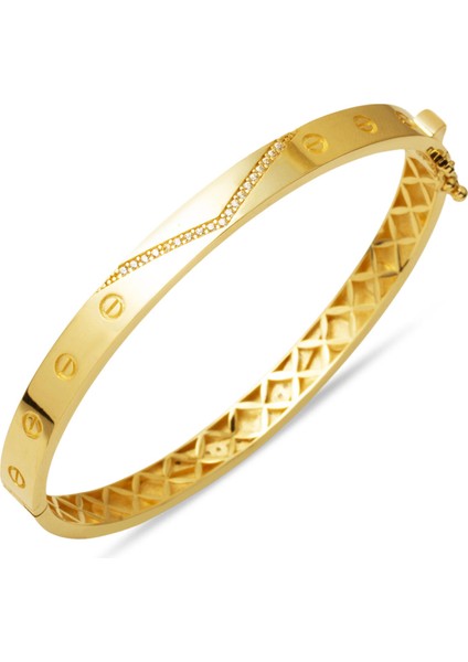 Kartiyer 14 Ayar Altın Kelepçe Bilezik