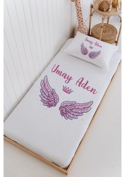 Isme Özel %100 Pamuk Bebek ve Çocuk Tek Kişilik 165 x 225 cm Pike Takımı-Kanat