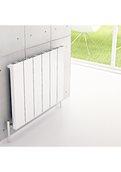 Elvıno 0600*0735*09/RAL 9010 Kumlu Kırık Beyaz/std.bağl.(Iki Yan Alt-Üst Çapraz)/alm.radyatör