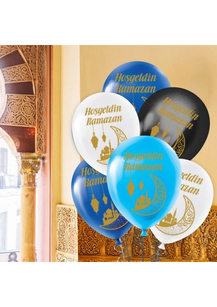 Hoşgeldin Ramazan Baskılı Pastel Balon 12"
